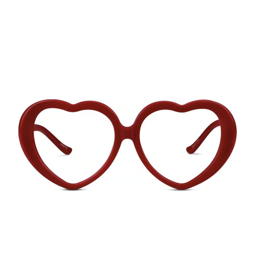 Red heart shaped glasses